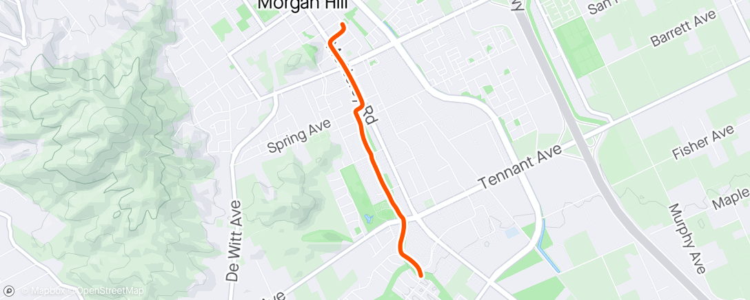 Map of the activity, Riding Jodi’s bike home from the shop