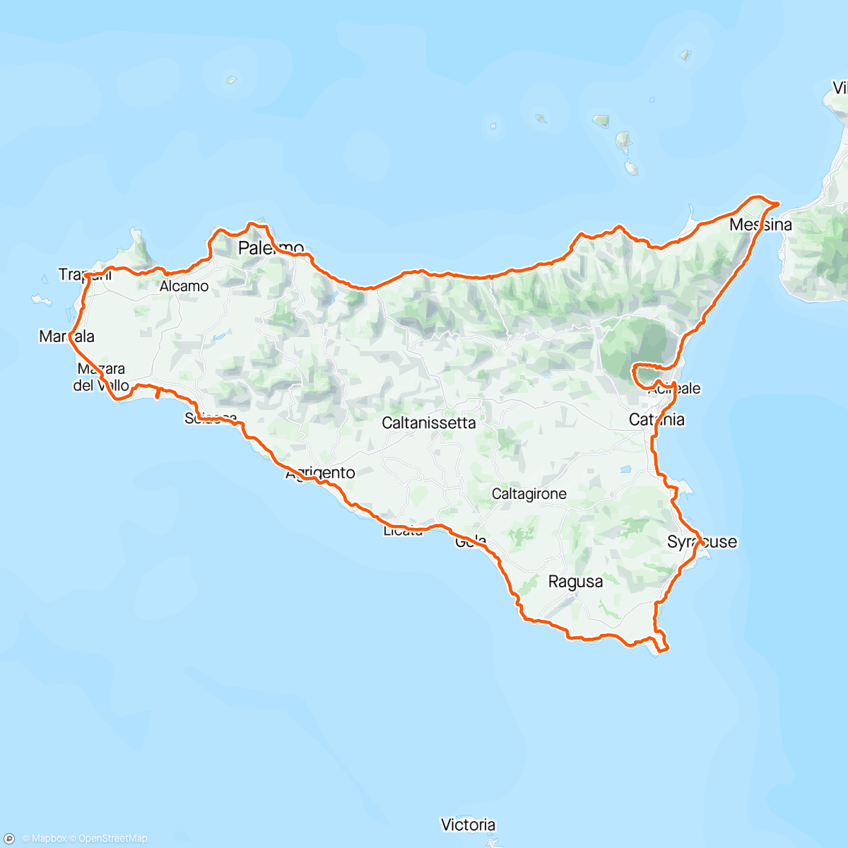 Mappa dell'attività Sicilia No Stop 2024