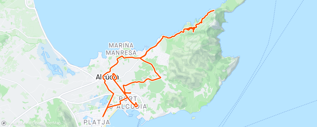 Map of the activity, Mallorca jour 7 - pointe d’Alcuida