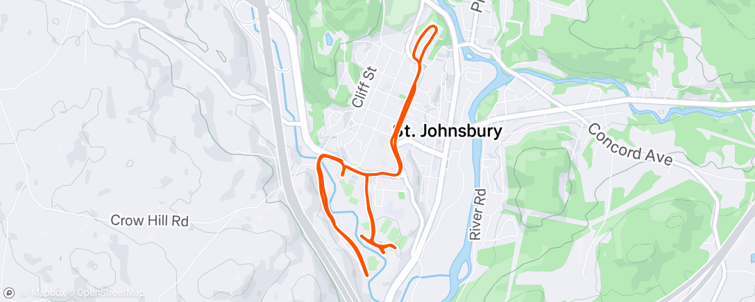 Map of the activity, Afternoon Run