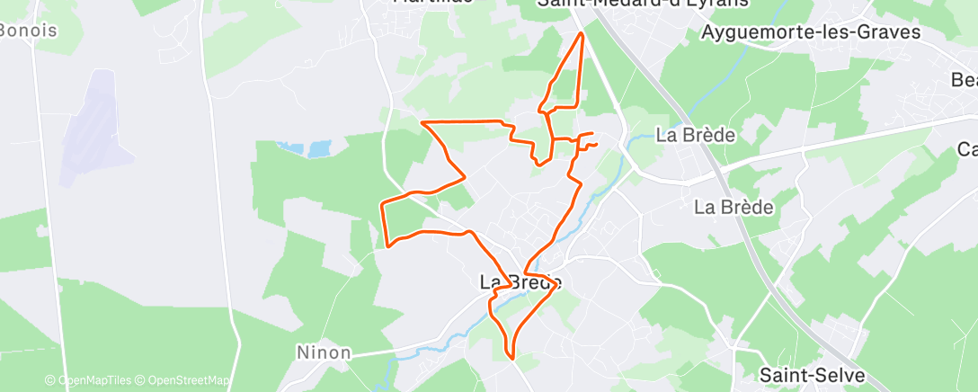 Map of the activity, Trail le matin