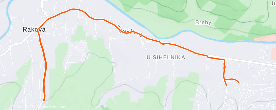 Map of the activity, Afternoon Run