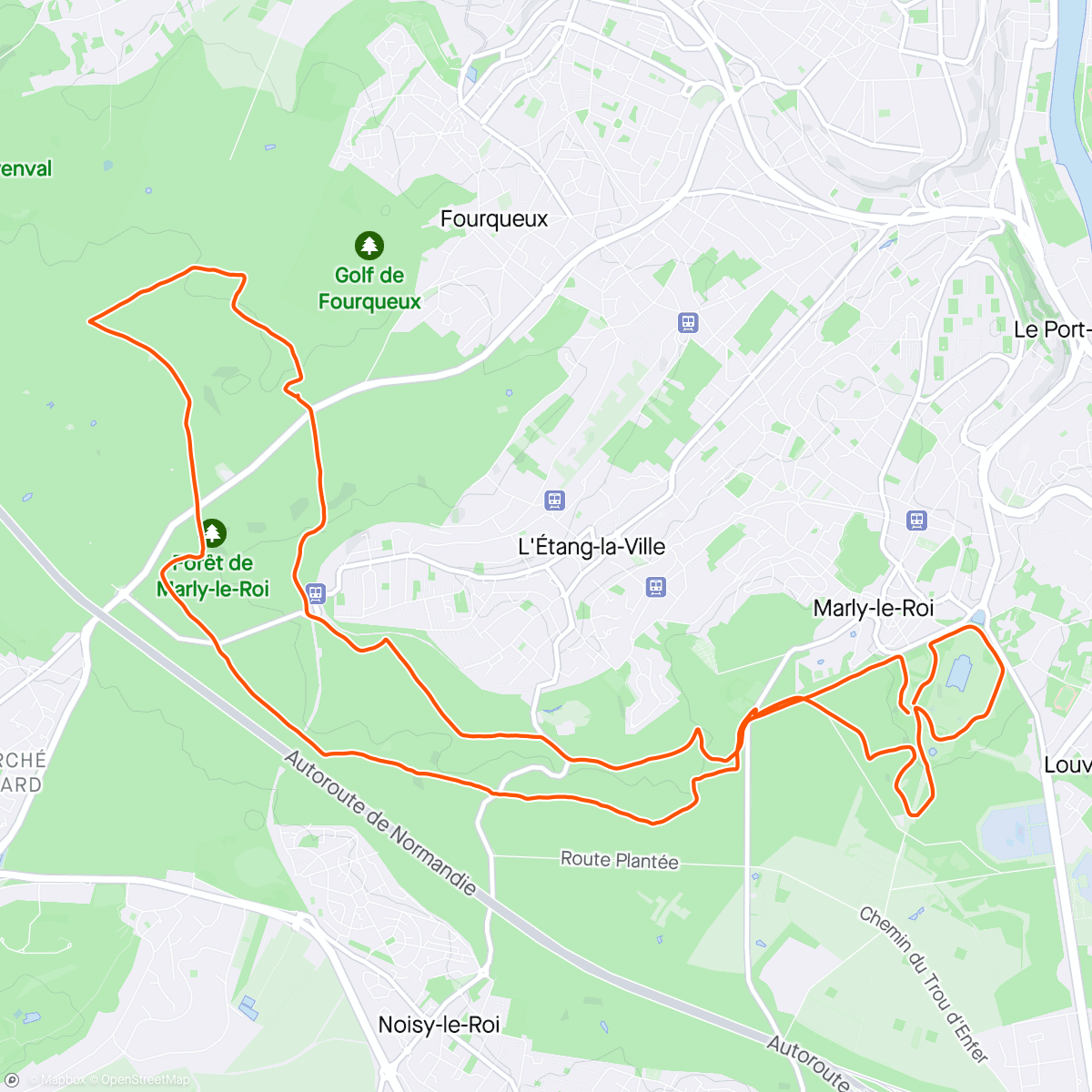 Map of the activity, Sortie Trail forêt de Marly 🌳