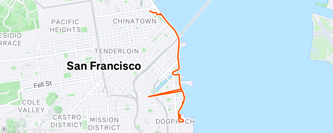 Map of the activity, Afternoon Run