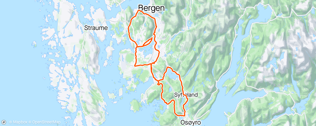 Map of the activity, Bergen CK Os Fanafjellet