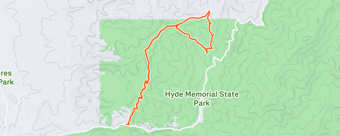 Map of the activity, Morning Hike