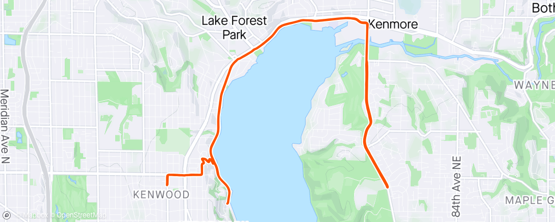 Map of the activity, After work hill repeats.