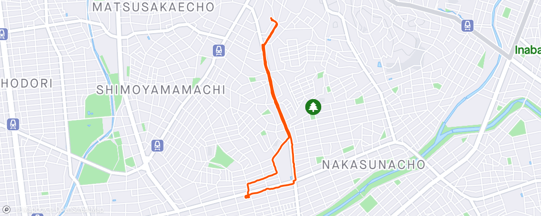 Map of the activity, Walk to yakiniku for dinner