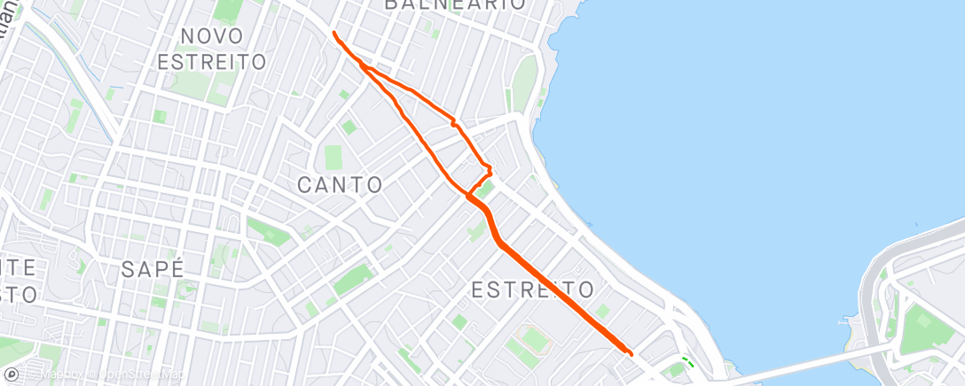 Map of the activity, Caminhada vespertina