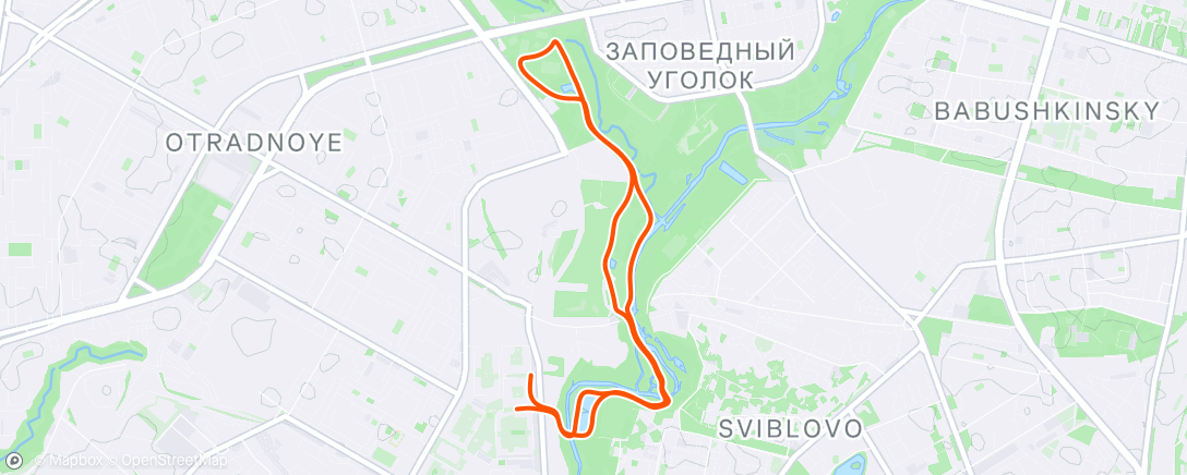Map of the activity, Утренний забег