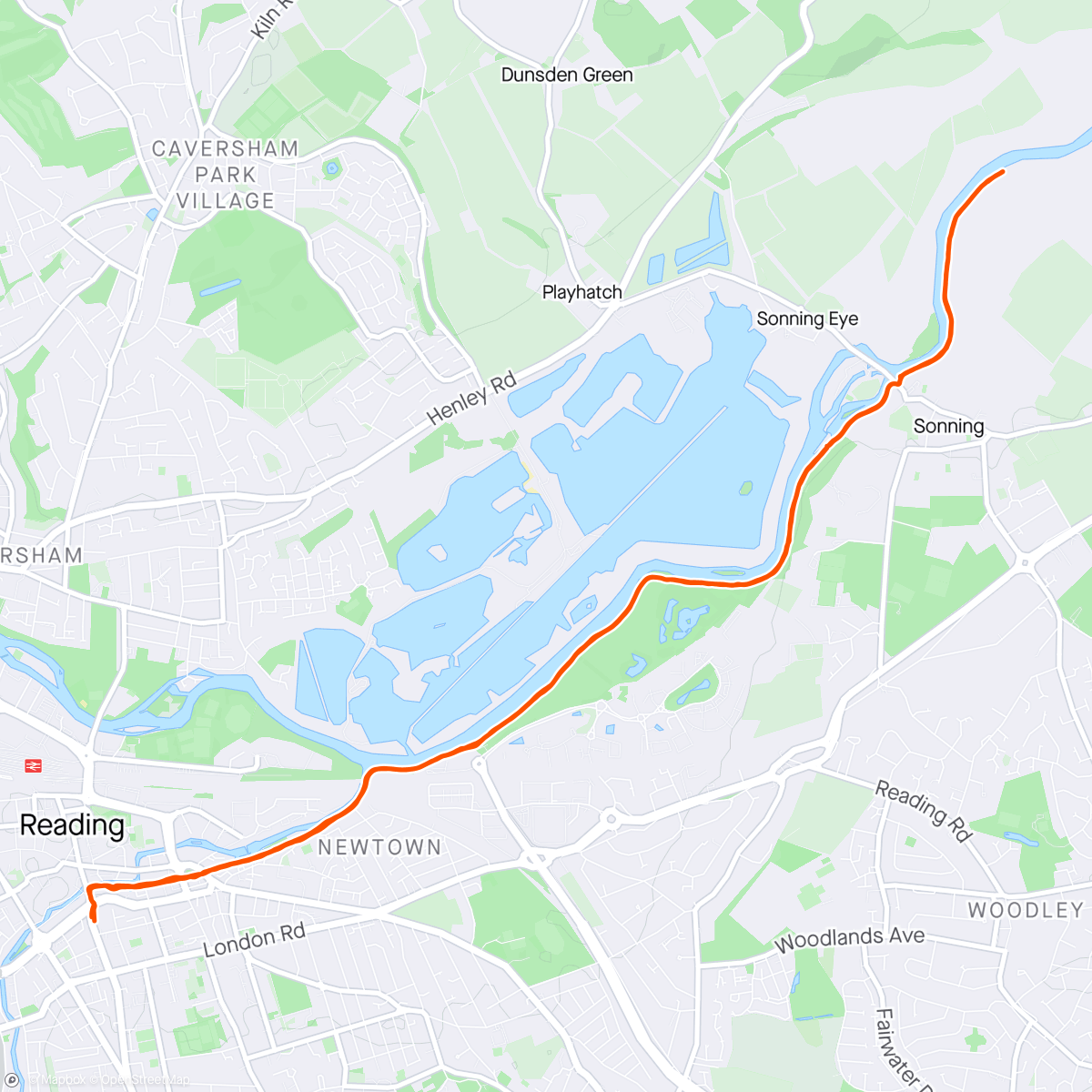 Map of the activity, Soning Via Thames River Pathway