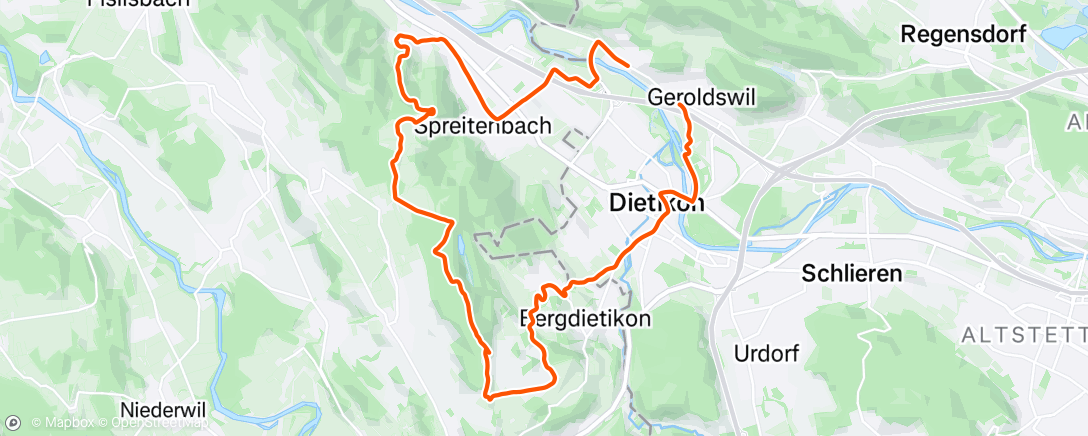 Map of the activity, Afternoon Ride