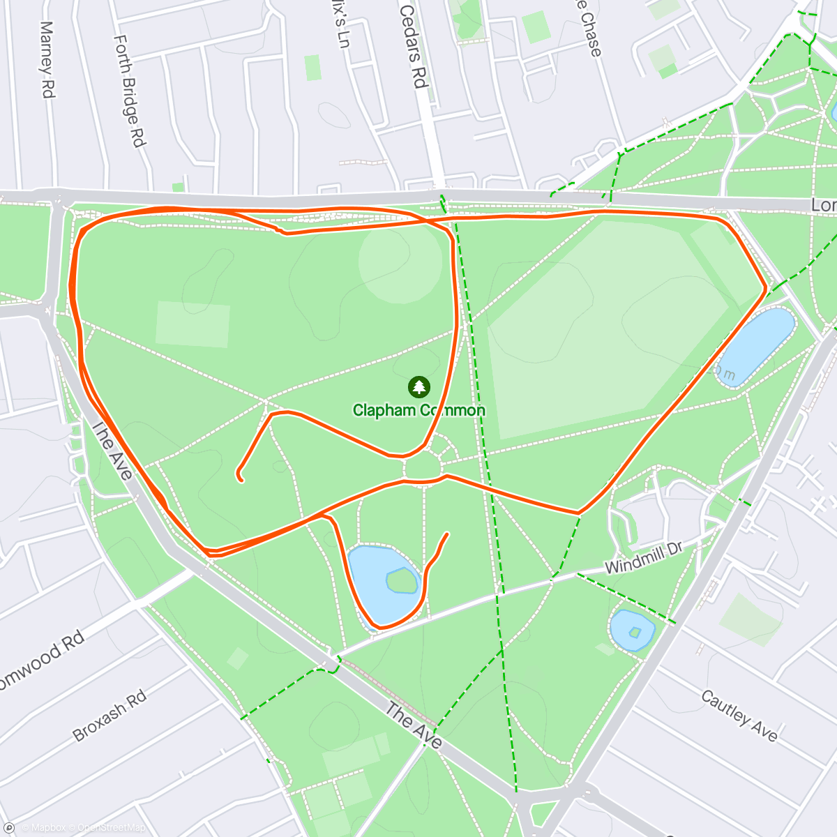 Map of the activity, Park Run with Hardest Geezer