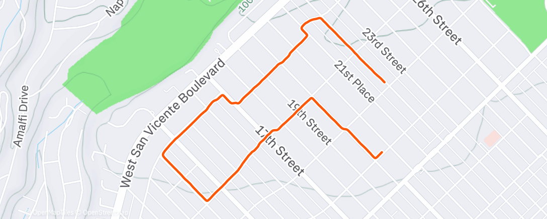 Map of the activity, Morning Walk