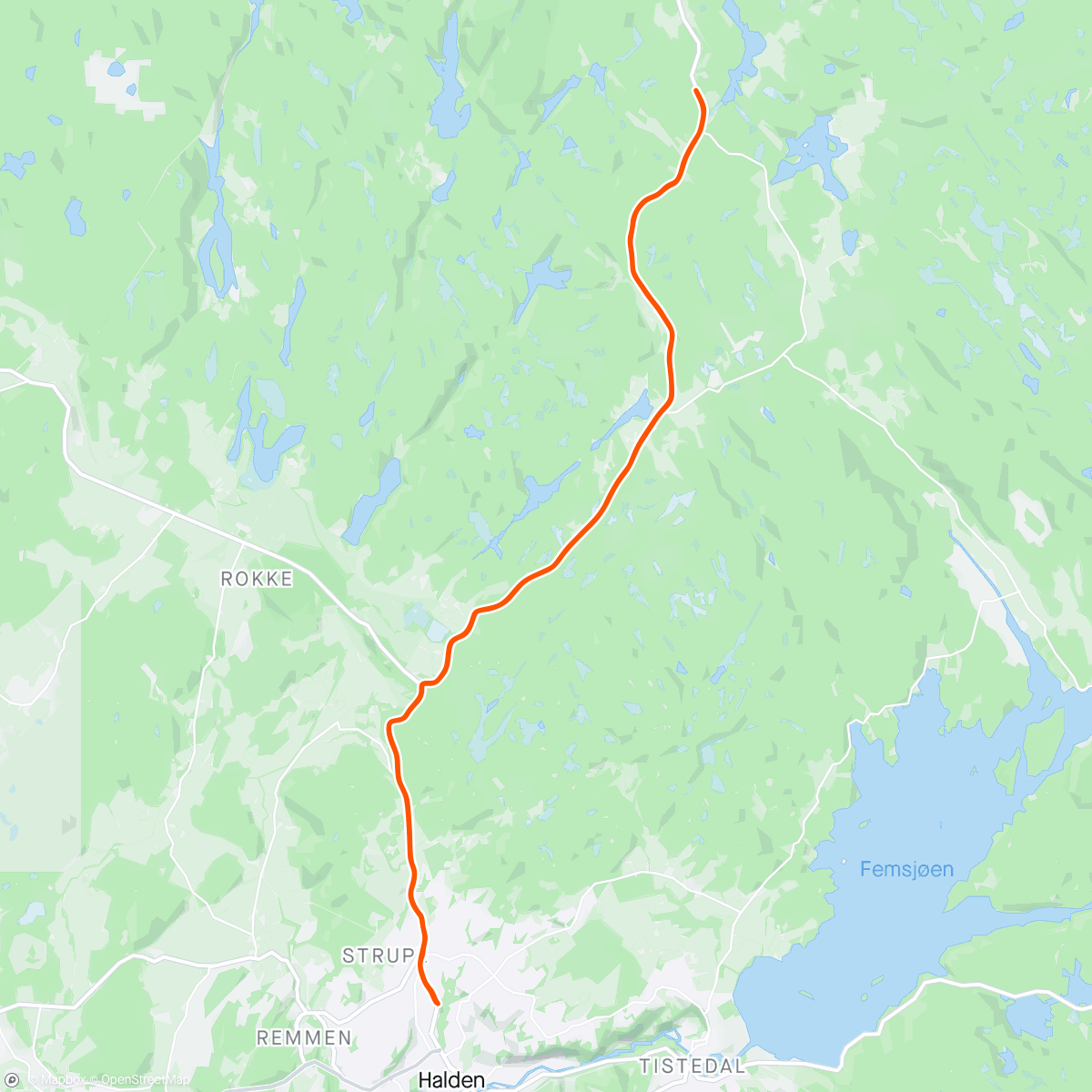 アクティビティ「Afternoon Ride Roadbike Rokke,Rakkestad veien rolig runde 🚲」の地図