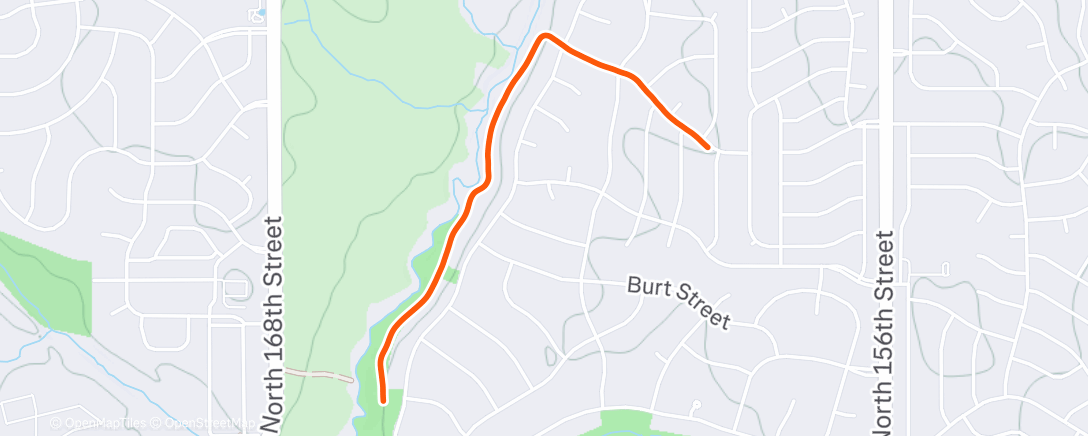 Map of the activity, Afternoon Run