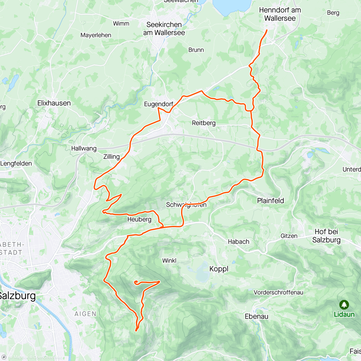 Map of the activity, Dax Lueg - Gaisberg - Plainfeld