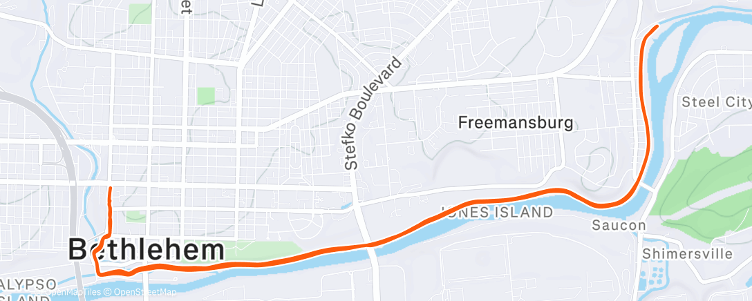 Map of the activity, Afternoon Run