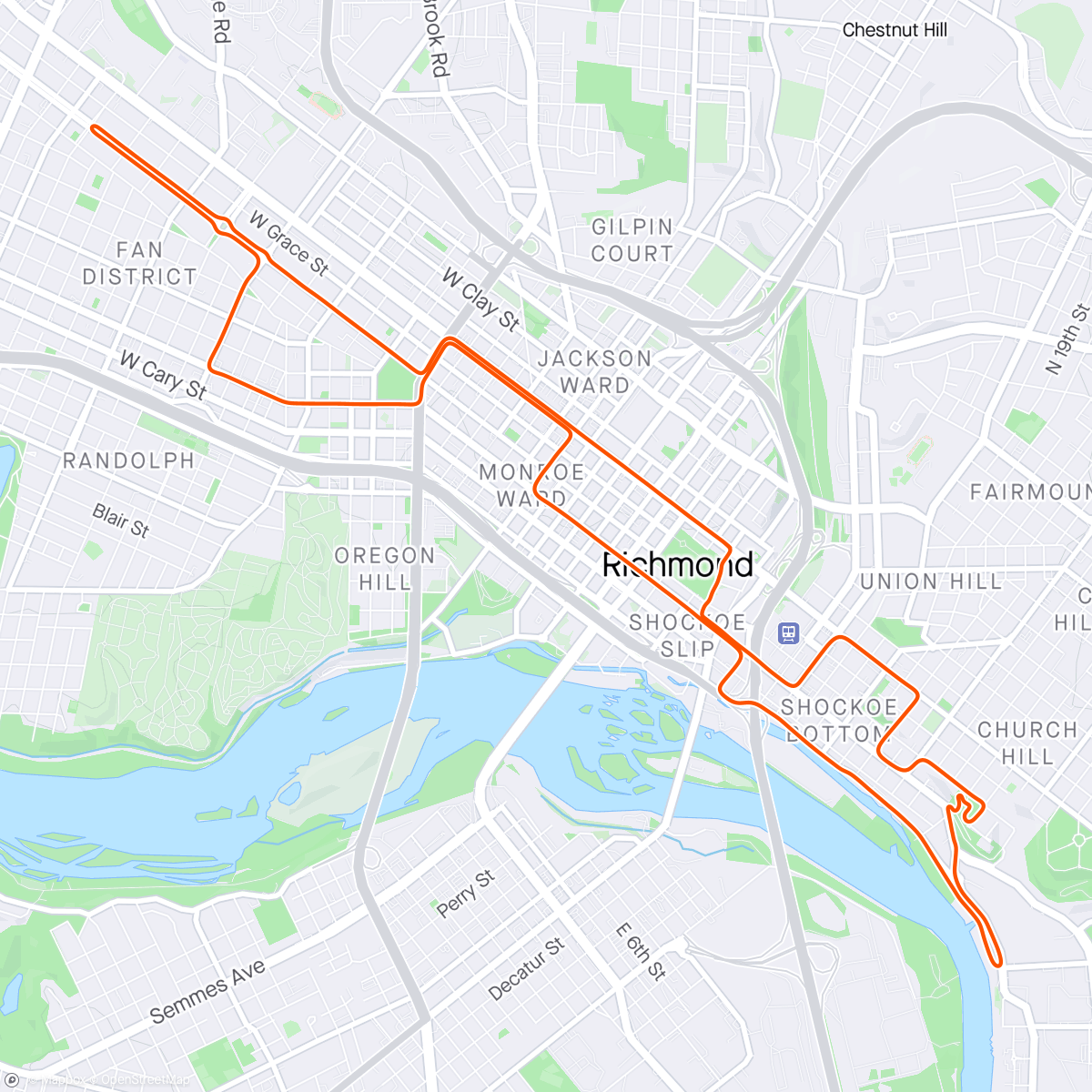 Map of the activity, Zwift - 2015 Worlds Course in Richmond