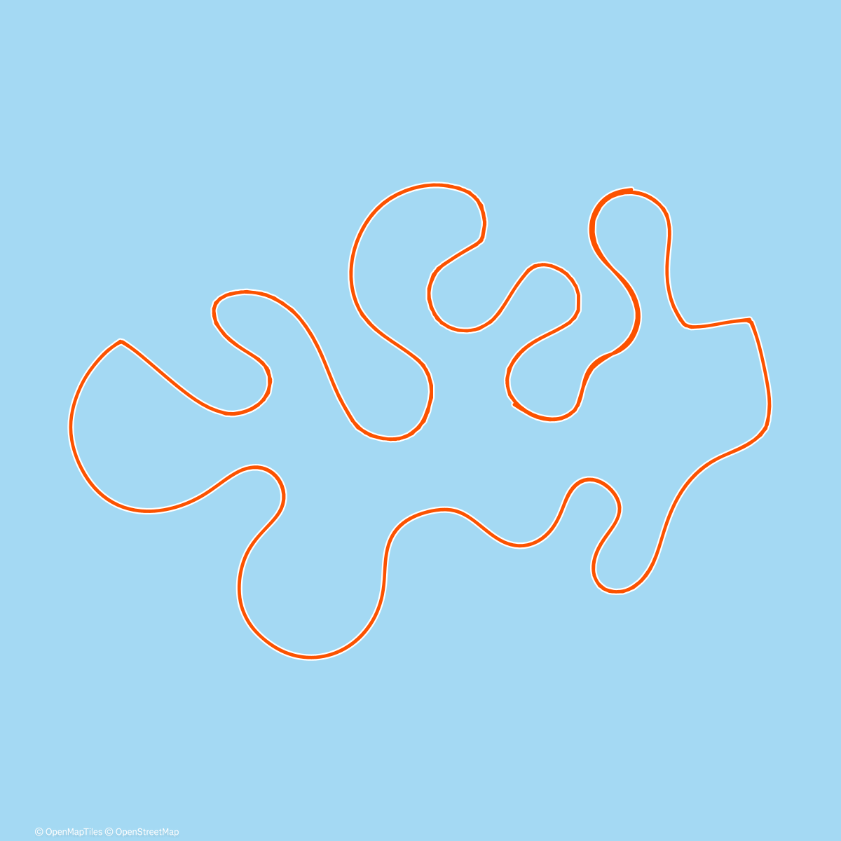 Map of the activity, MyWhoosh Road Race