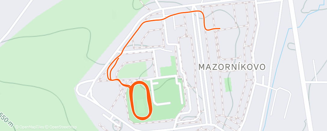 Map of the activity, Afternoon Run