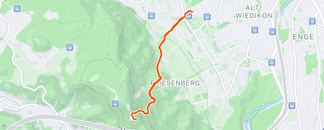 Map of the activity, Lunch Trail Run