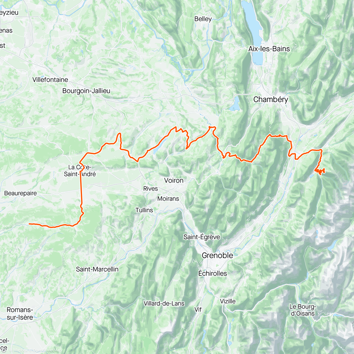 Map of the activity, I've had better days on the bike
