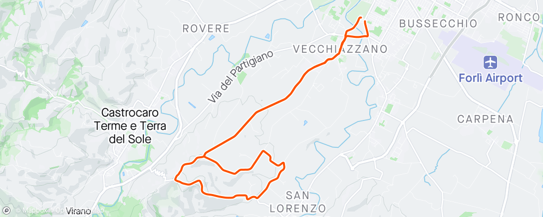 Map of the activity, Ciclismo mattutino