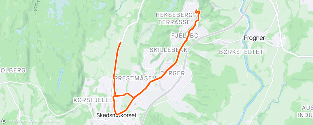 Map of the activity, Søndagstur