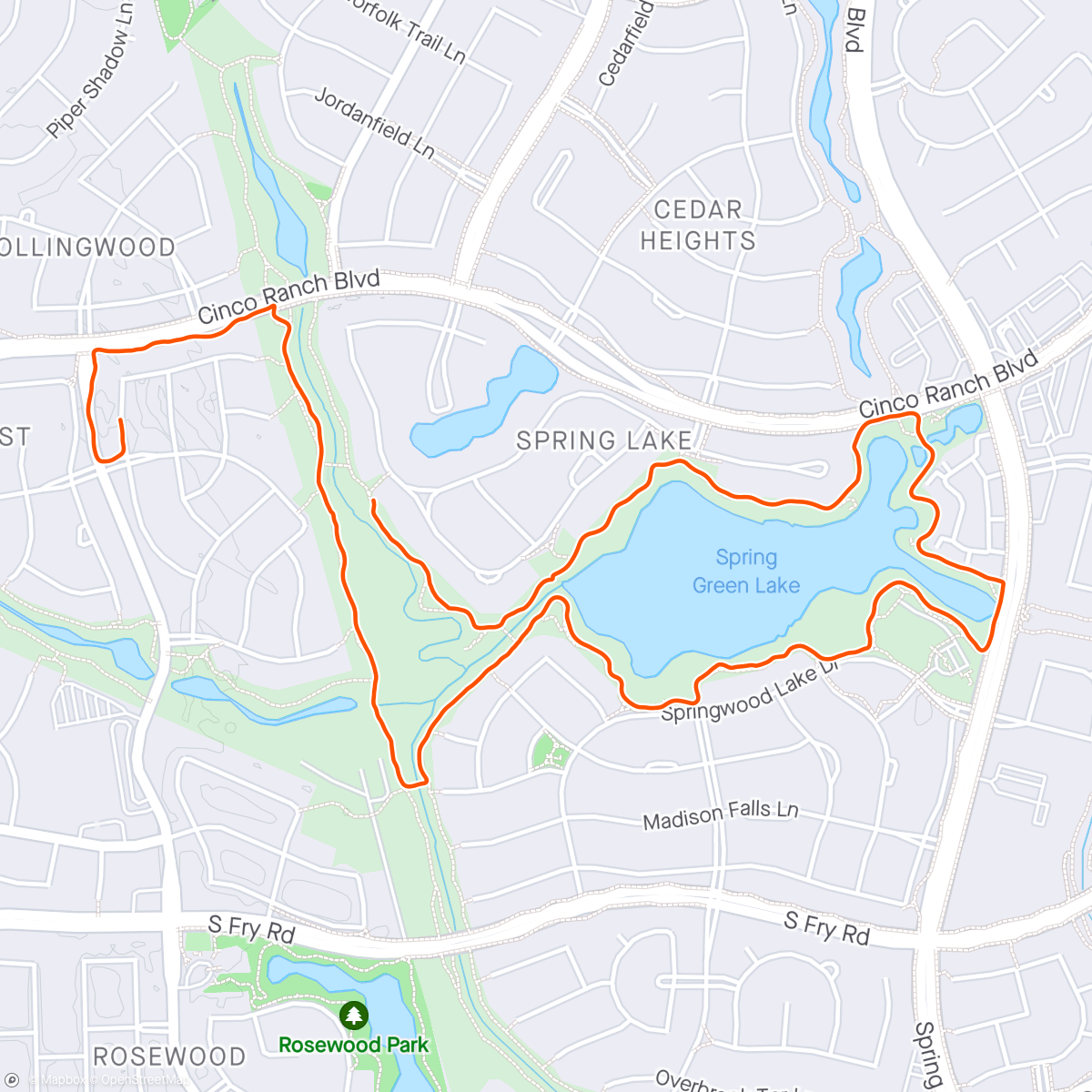 Map of the activity, Morning Run - 3-4” of rain in 90 mins just 6 hrs ago … back2back days of runs-half marathon in 3 weeks - 2024-#19