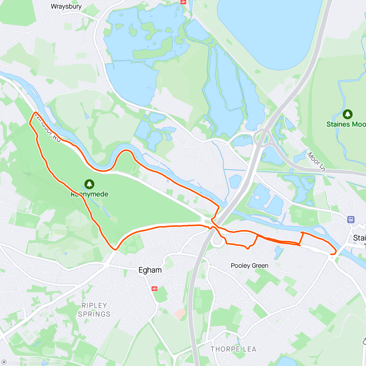 Map of the activity, Runnymede Loop Anticlockwise