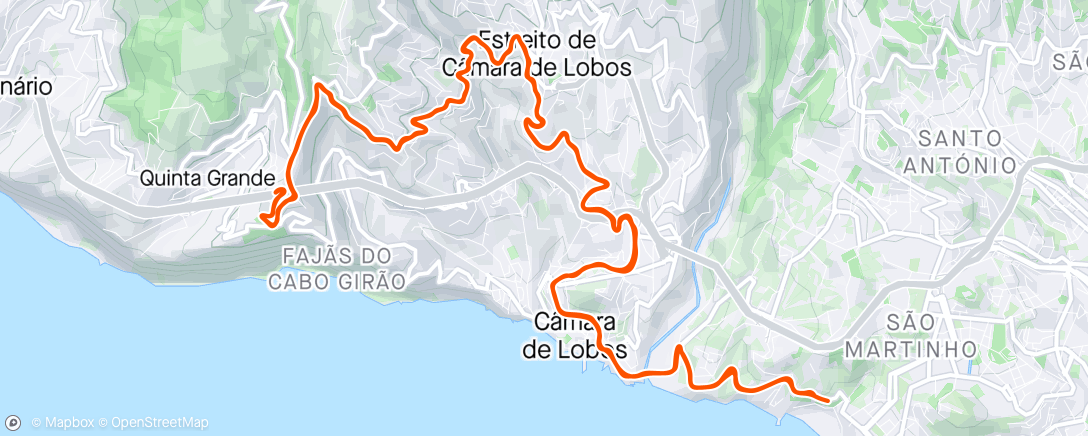 Mapa da atividade, Volta de bicicleta ao entardecer