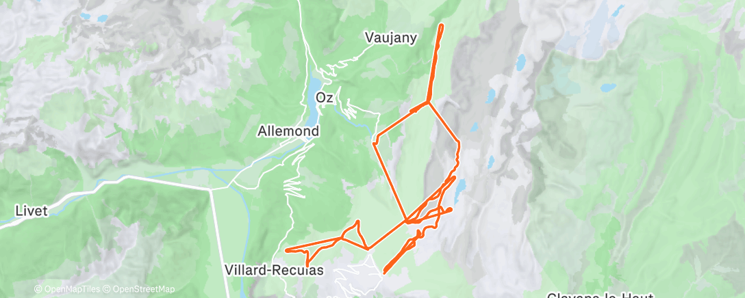 Map of the activity, Ski alpin le matin