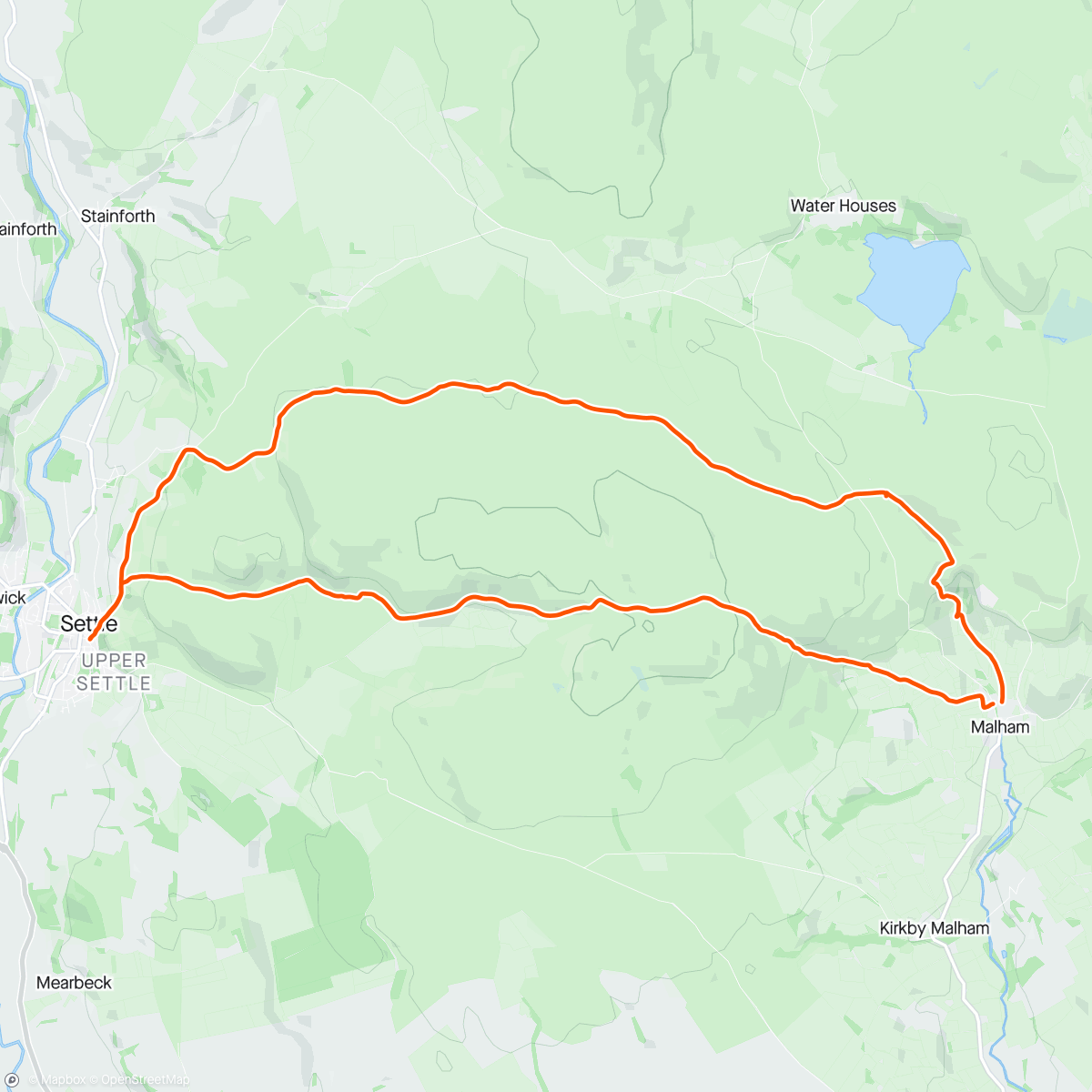 Map of the activity, Malham to Talbot Arms (Settle) and back