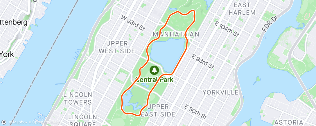 Map of the activity, Zwift - TE1 - Supporting: Spin ups 2*5*10sec (turbo) in New York