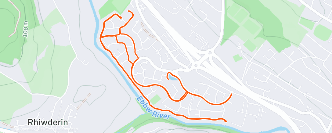 Map of the activity, Week 10 Wednesday: Easy 10k with Cerys and Stacey