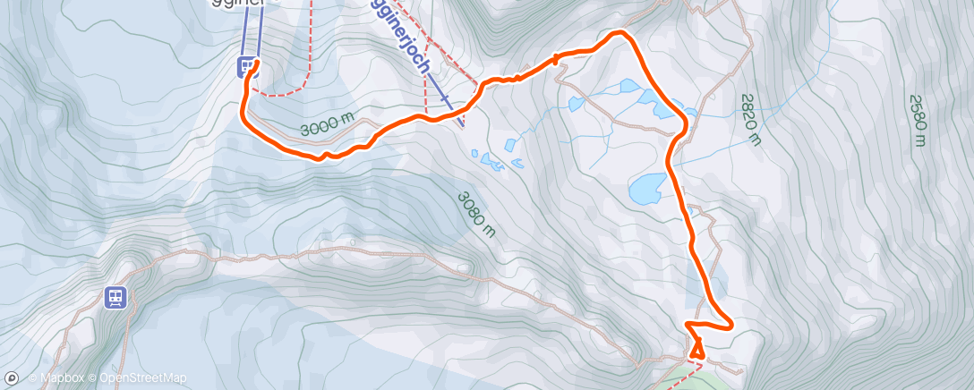 Map of the activity, Snowshoe down from Britanniahütte 🇨🇭
