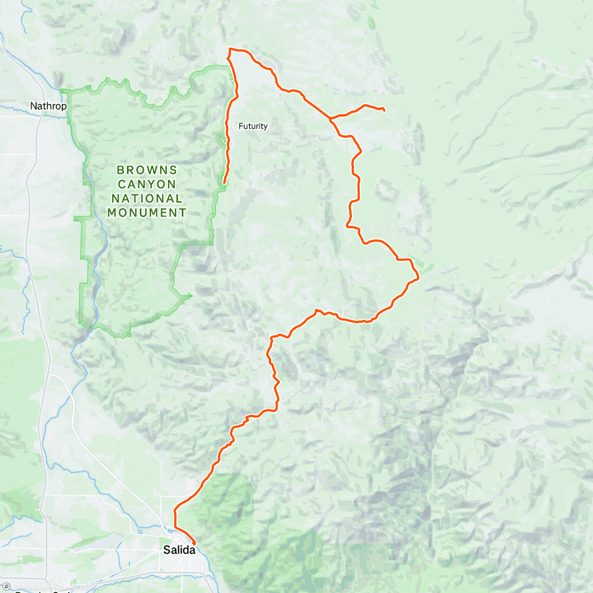 Map of the activity, Day 2 of Aspen Ridge loop