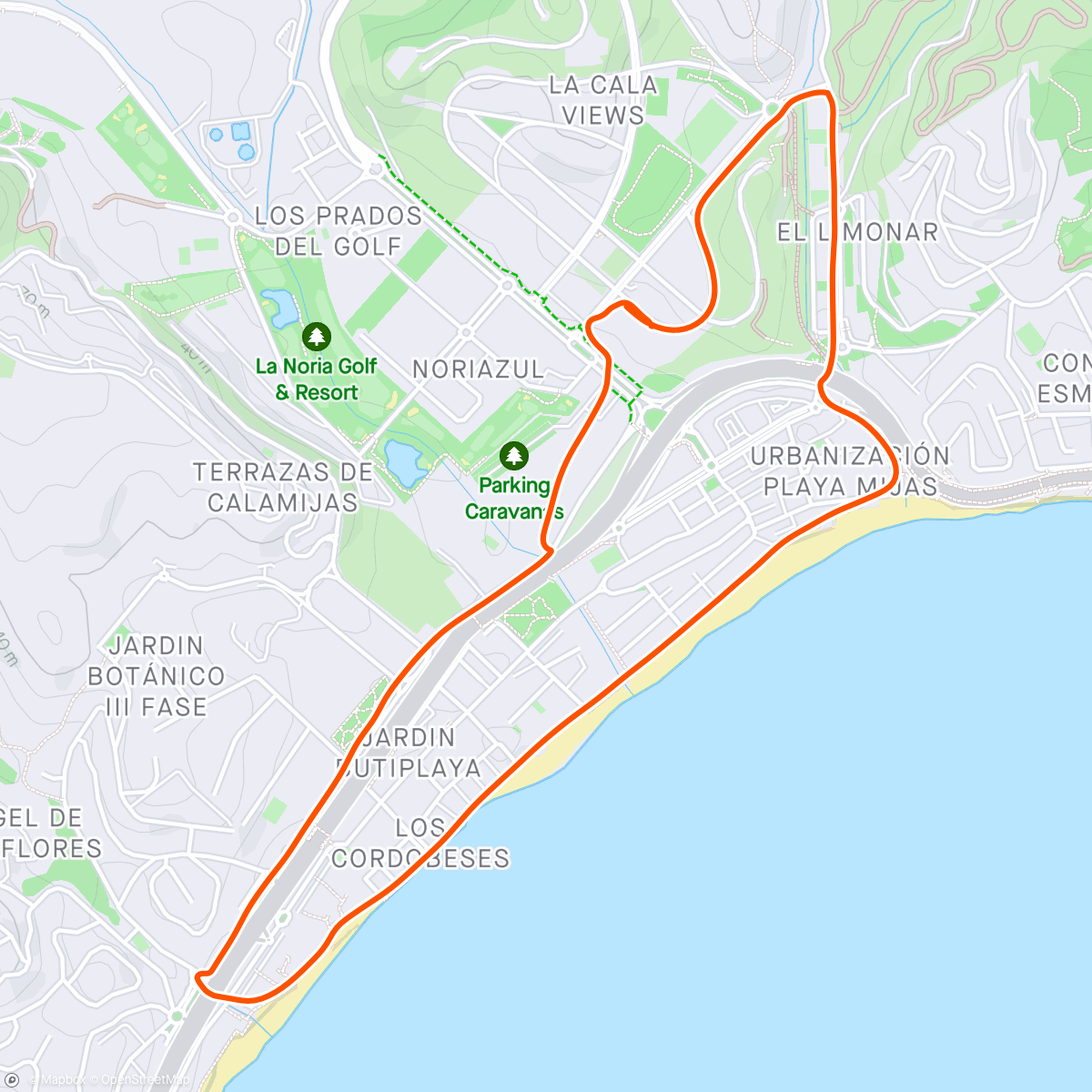 Map of the activity, Morning Run La Cala