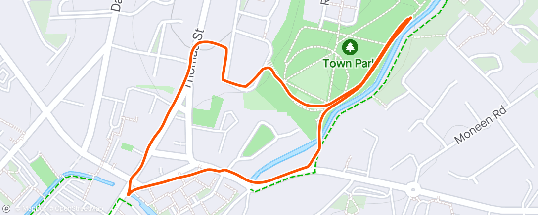 Map of the activity, Afternoon Dog Walk