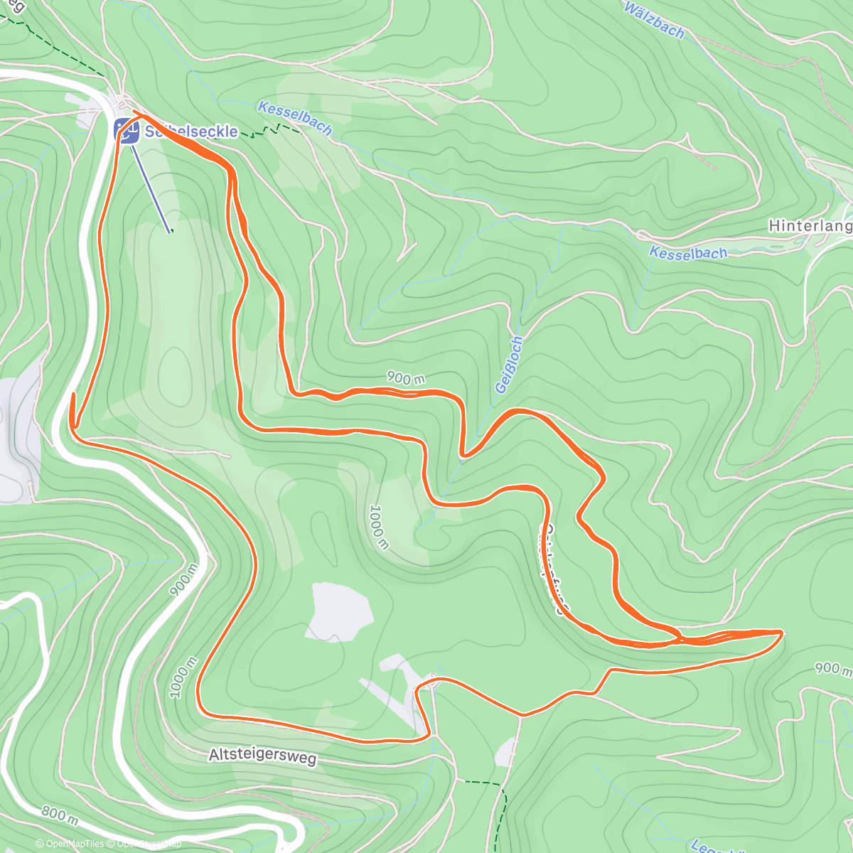 Map of the activity, Langlauf klassisch an der Schwarzwaldhochstraße