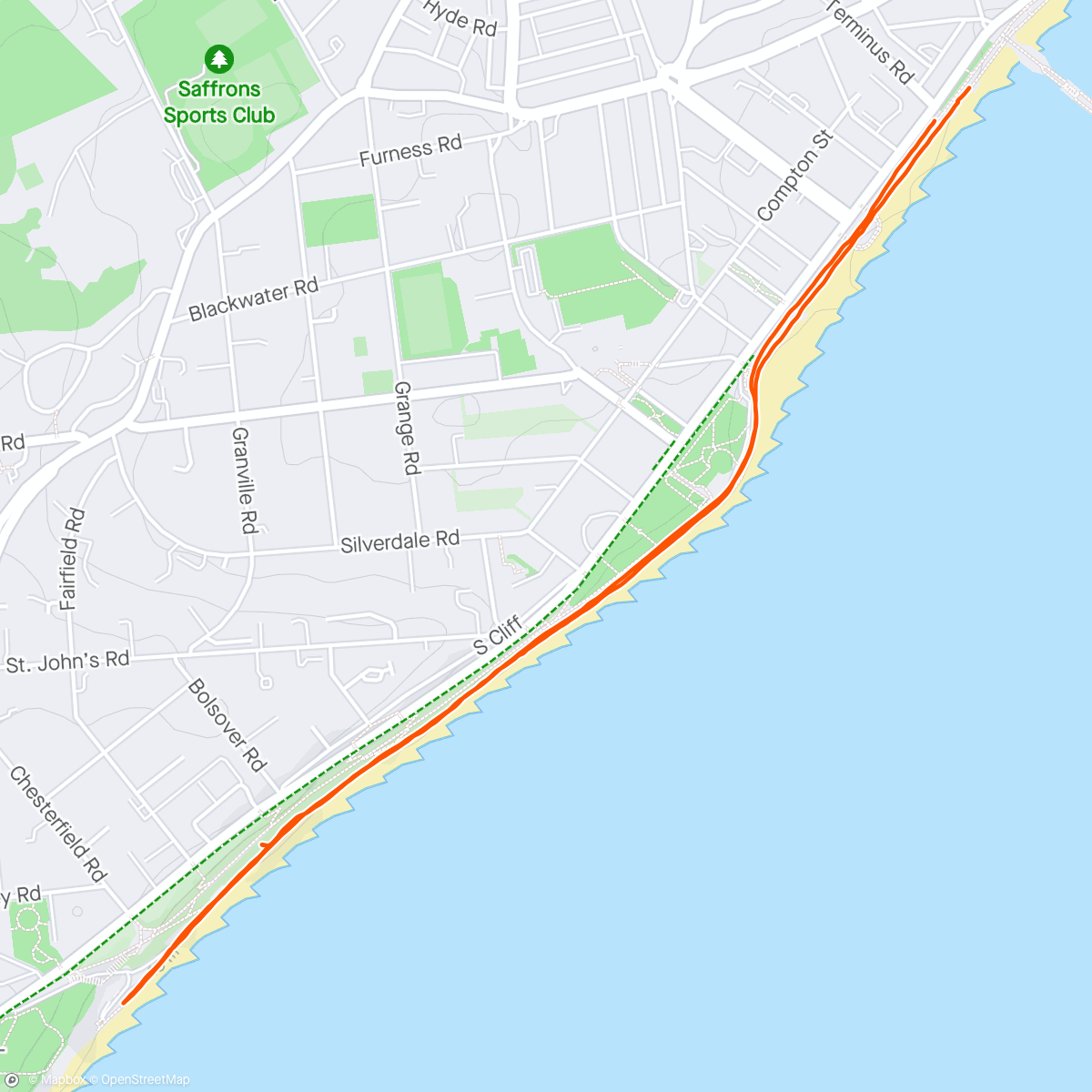Map of the activity, Eastbourne Meet-up Run 🏃🏻
