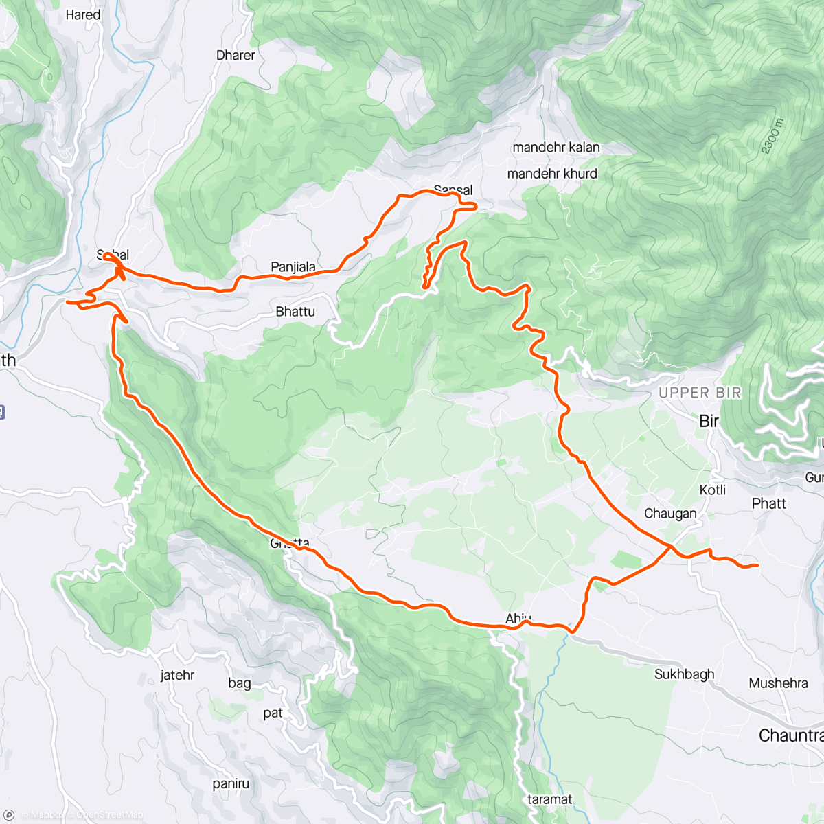 Map of the activity, Ride to Baijnath