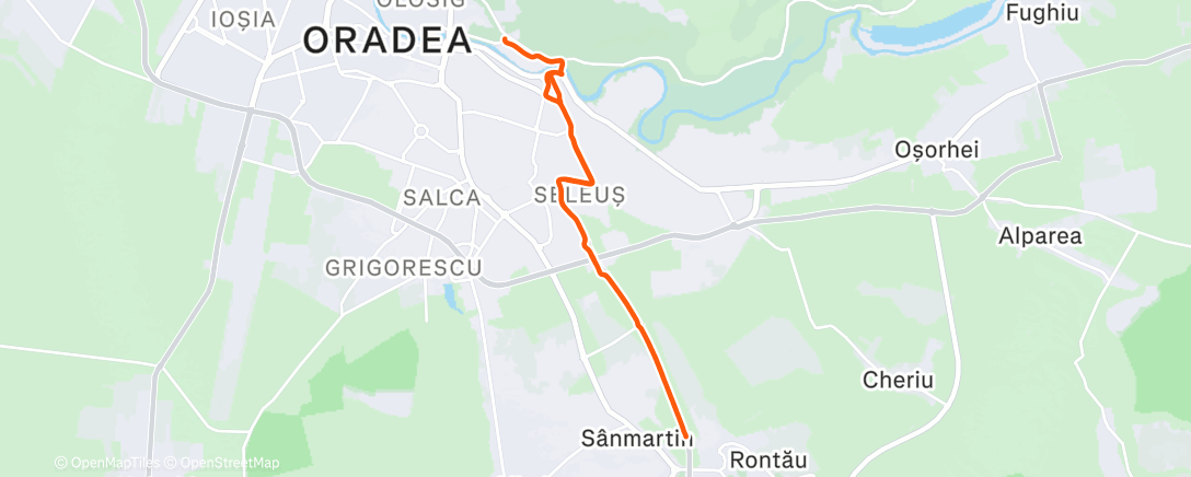 Map of the activity, Afternoon Run