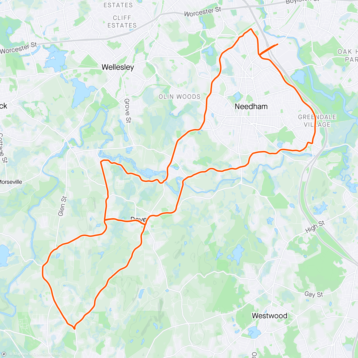 Map of the activity, Landry’s shop ride
