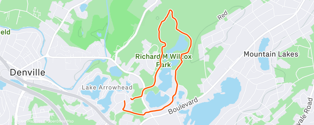 Map of the activity, Lunch Trail Run