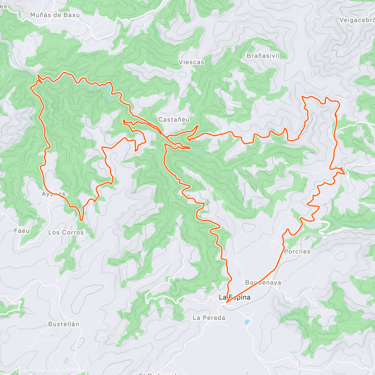 Map of the activity, Bicicleta a la hora del almuerzo