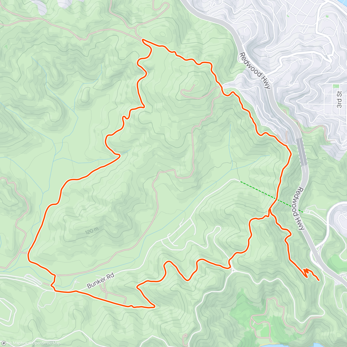 Map of the activity, Trail Thursday