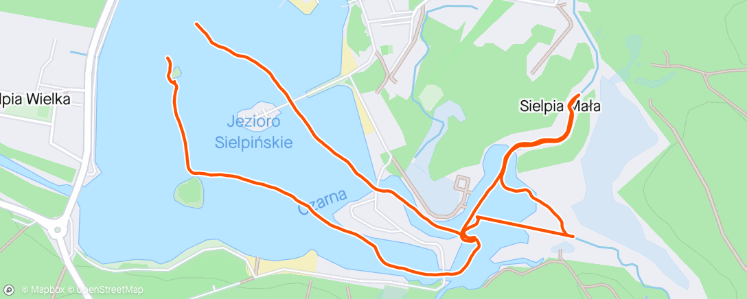 Map of the activity, Pływanie i rower wodny Sielpia