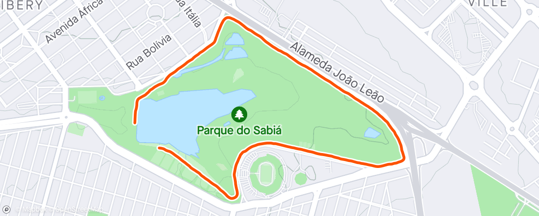 Map of the activity, Parque do Sabiá